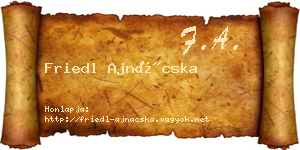 Friedl Ajnácska névjegykártya